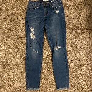 Eunina Blue Ripped Skinny Jeans